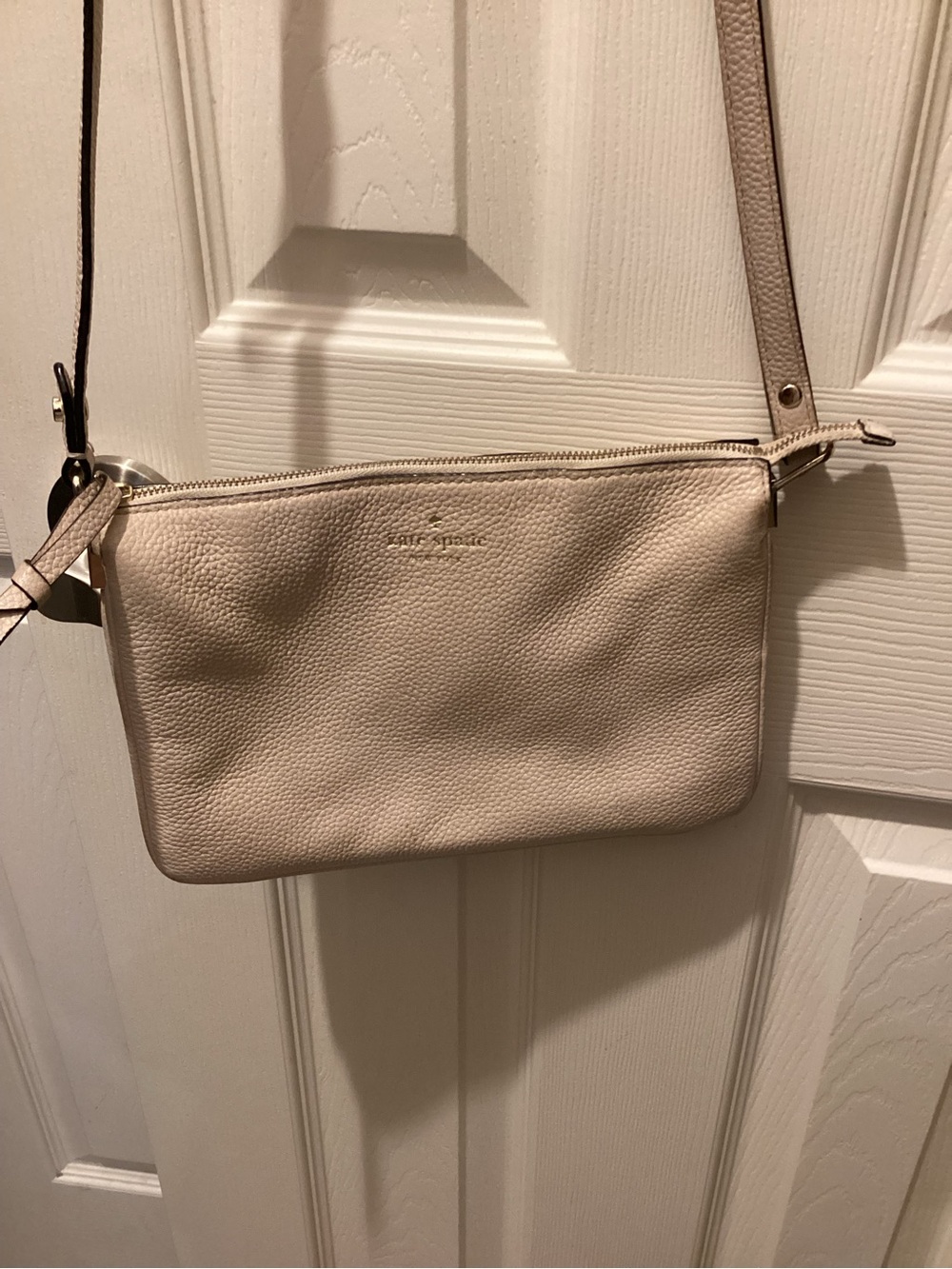 kate spade Pebbled Leather Crossbody in Pale Blush